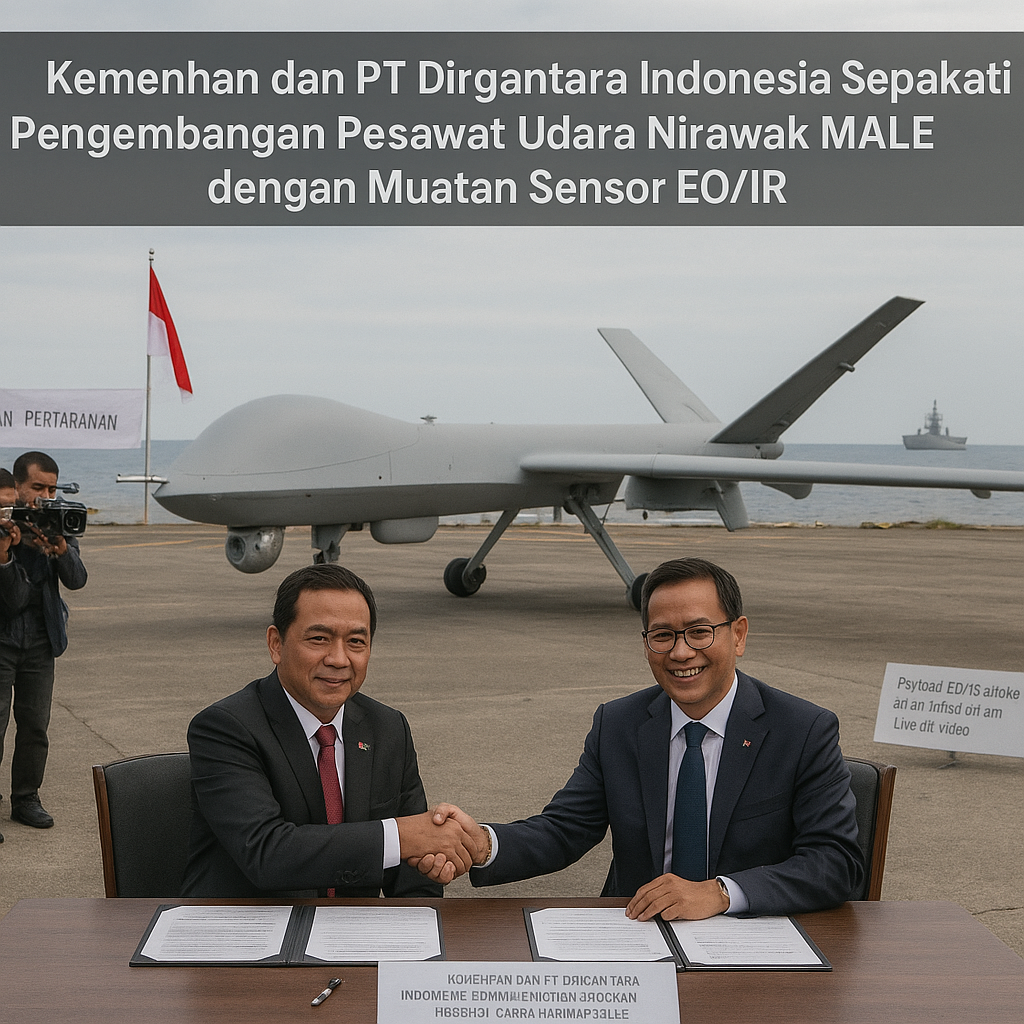 Kemenhan dan PT Dirgantara Indonesia Sepakati Pengembangan Pesawat Udara Nirawak MALE dengan Muatan Sensor EO/IR