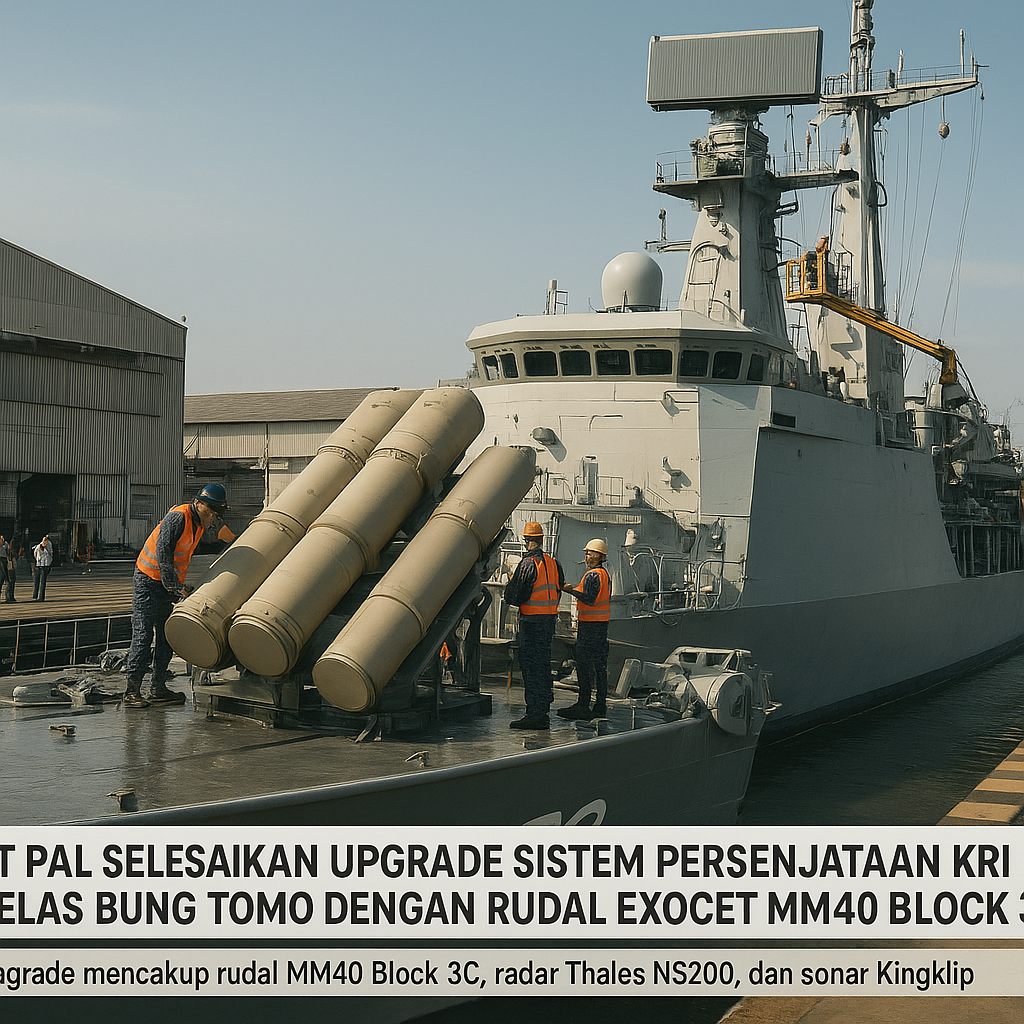 PT PAL Selesaikan Upgrade Sistem Persenjataan KRI Kelas Bung Tomo dengan Rudal Exocet MM40 Block 3C