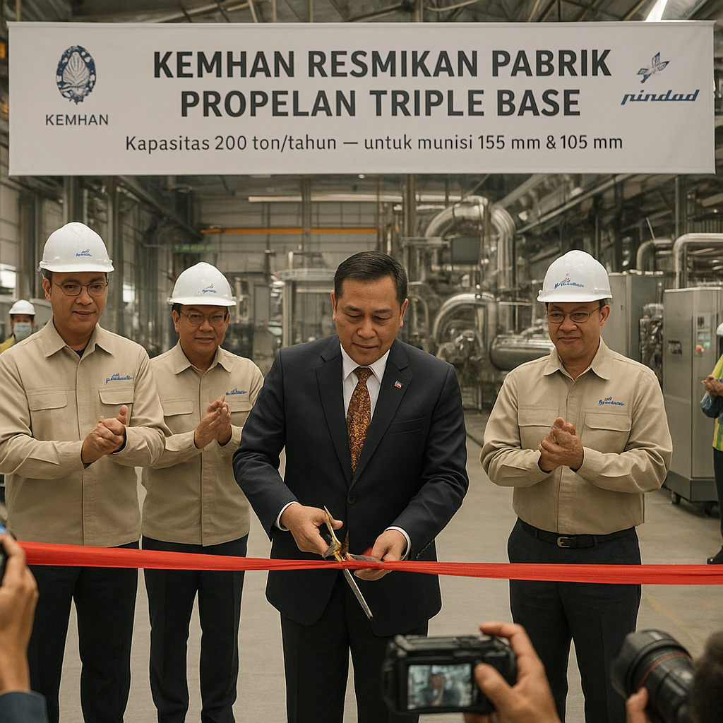 Kemhan Resmikan Pabrik Propelan Triple Base untuk Kemandirian Munisi Kaliber Besar