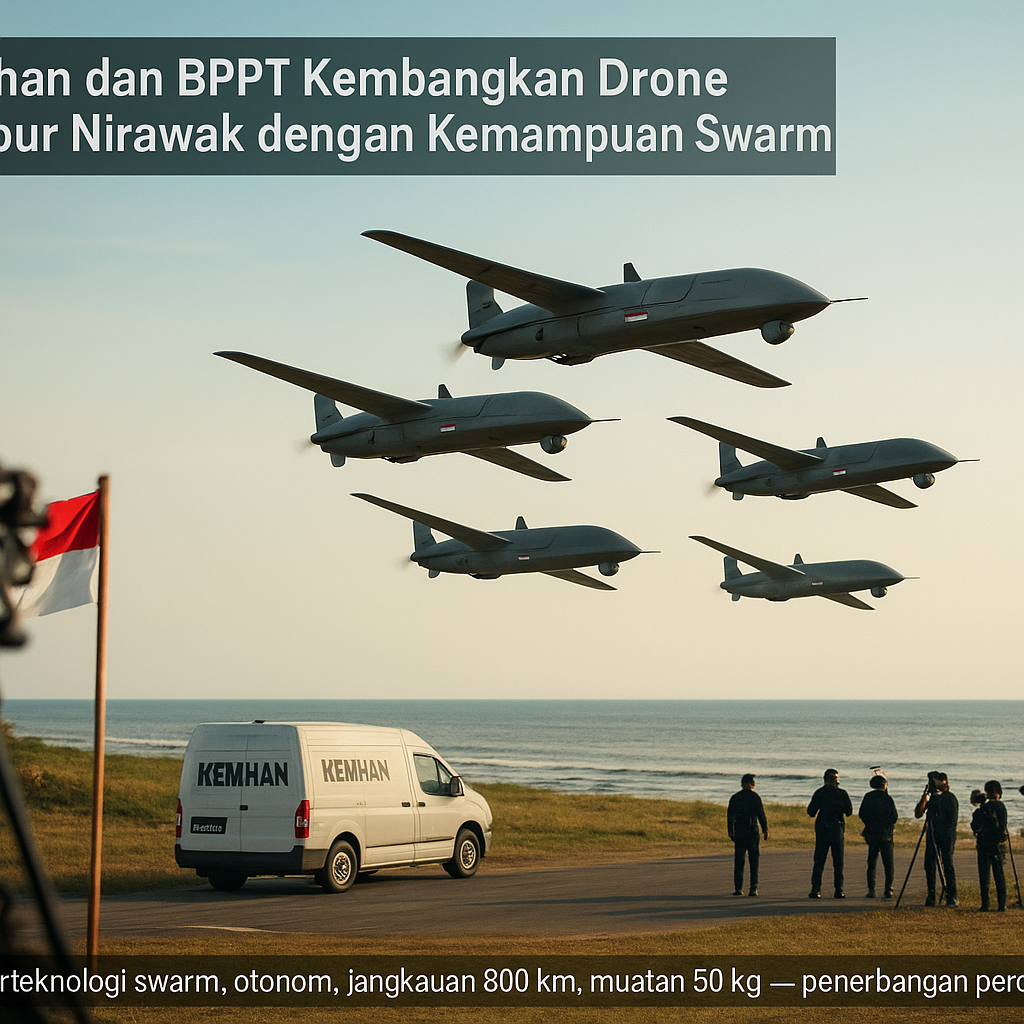 Kemhan dan BPPT Kembangkan Drone Tempur Nirawak dengan Kemampuan Swarm