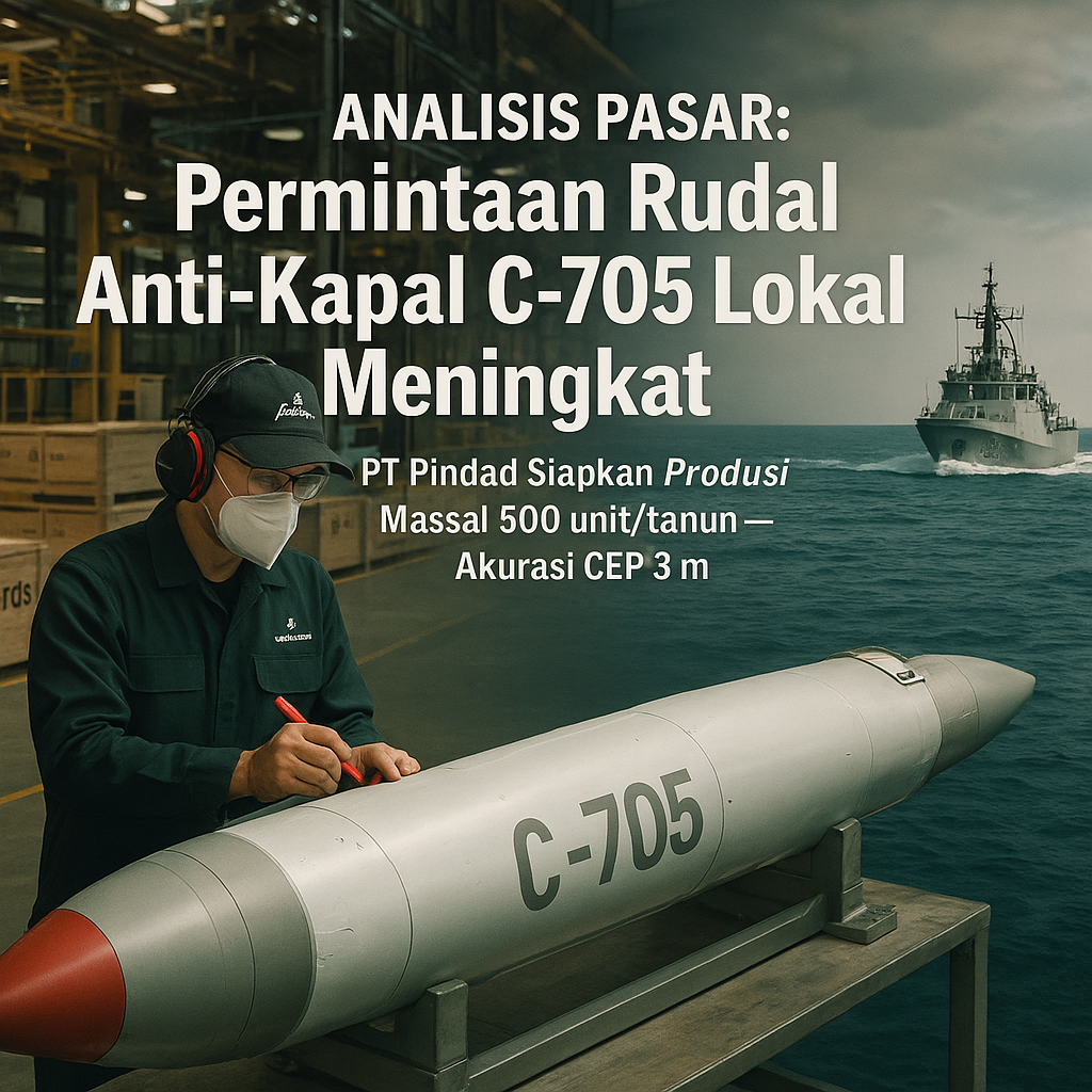 Analisis Pasar: Permintaan Rudal Anti-Kapal C-705 Lokal Meningkat, PT Pindad Siapkan Produksi Massal