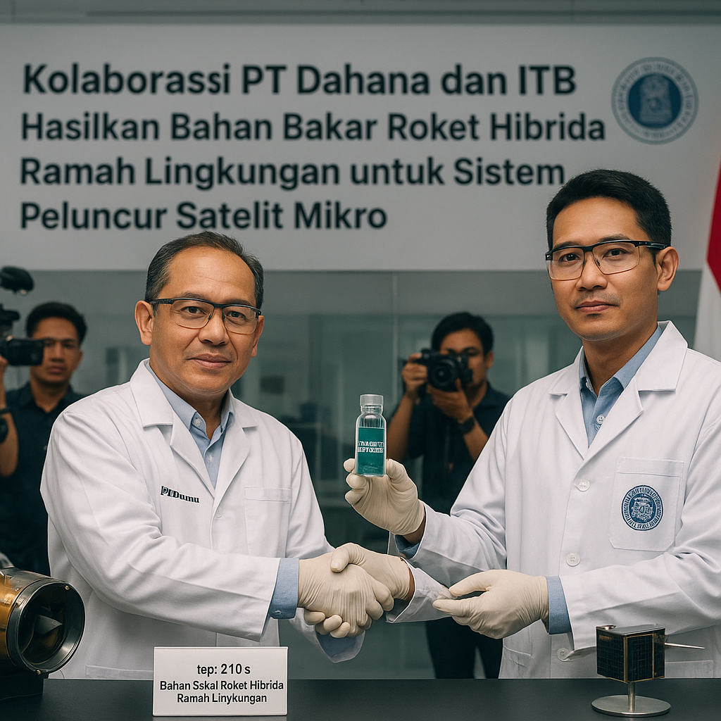 Kolaborasi PT Dahana dan ITB Hasilkan Bahan Bakar Roket Hibrida Ramah Lingkungan untuk Sistem Peluncur Satelit Mikro