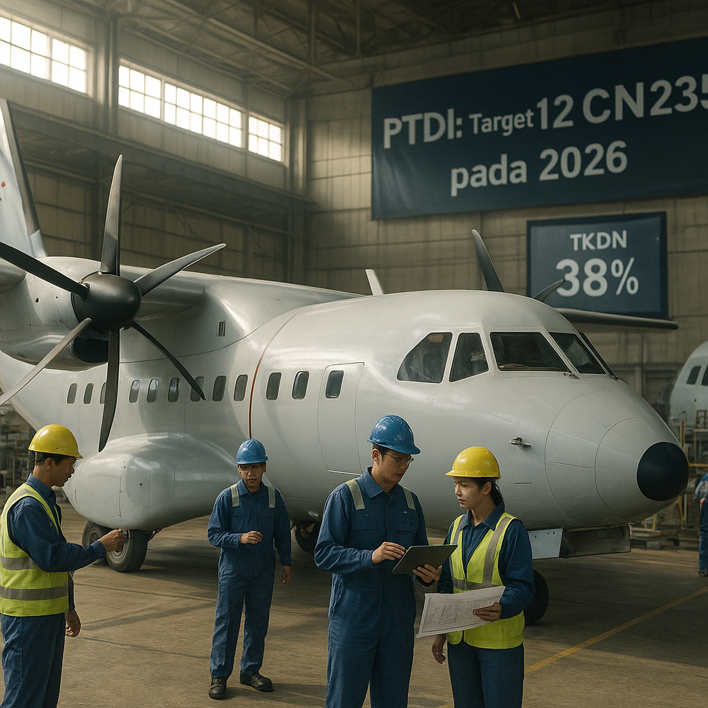 PTDI Targetkan Produksi 12 Pesawat CN235 Tahun 2026, TKDN Capai 38%