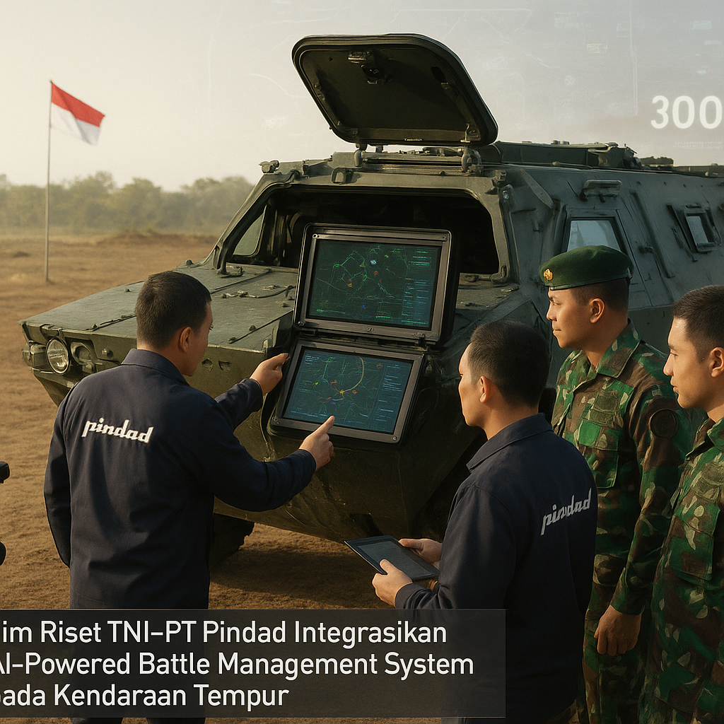 Tim Riset TNI-PT Pindad Integrasikan AI-Powered Battle Management System pada Kendaraan Tempur