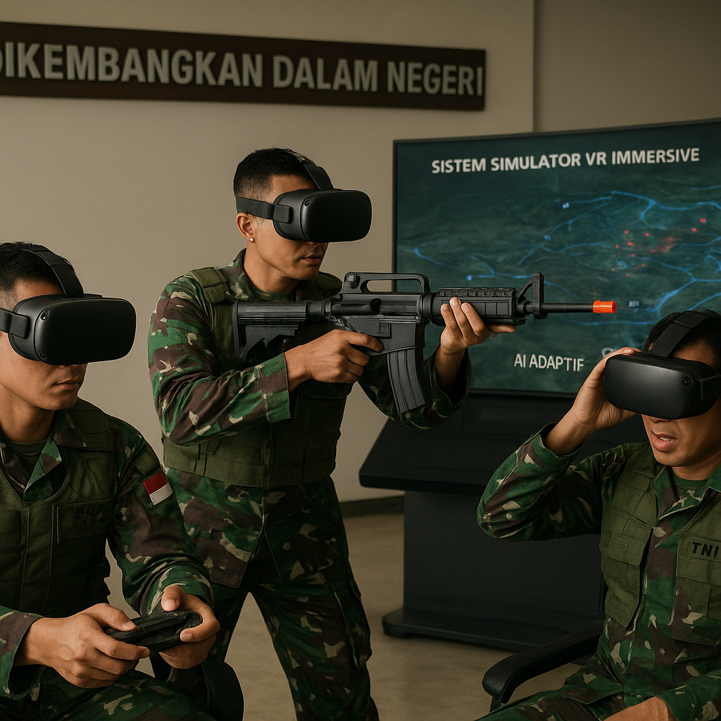 Optimalisasi Pelatihan: TNI AD Adopsi Sistem Simulator VR Immersive dengan Dynamic Battlefield AI untuk Latihan Tempur Kombinasi
