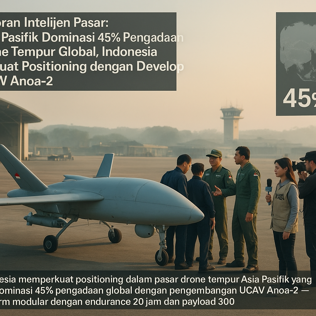 Laporan Intelijen Pasar: Asia Pasifik Dominasi 45% Pengadaan Drone Tempur Global, Indonesia Perkuat Positioning dengan Develop UCAV Anoa-2