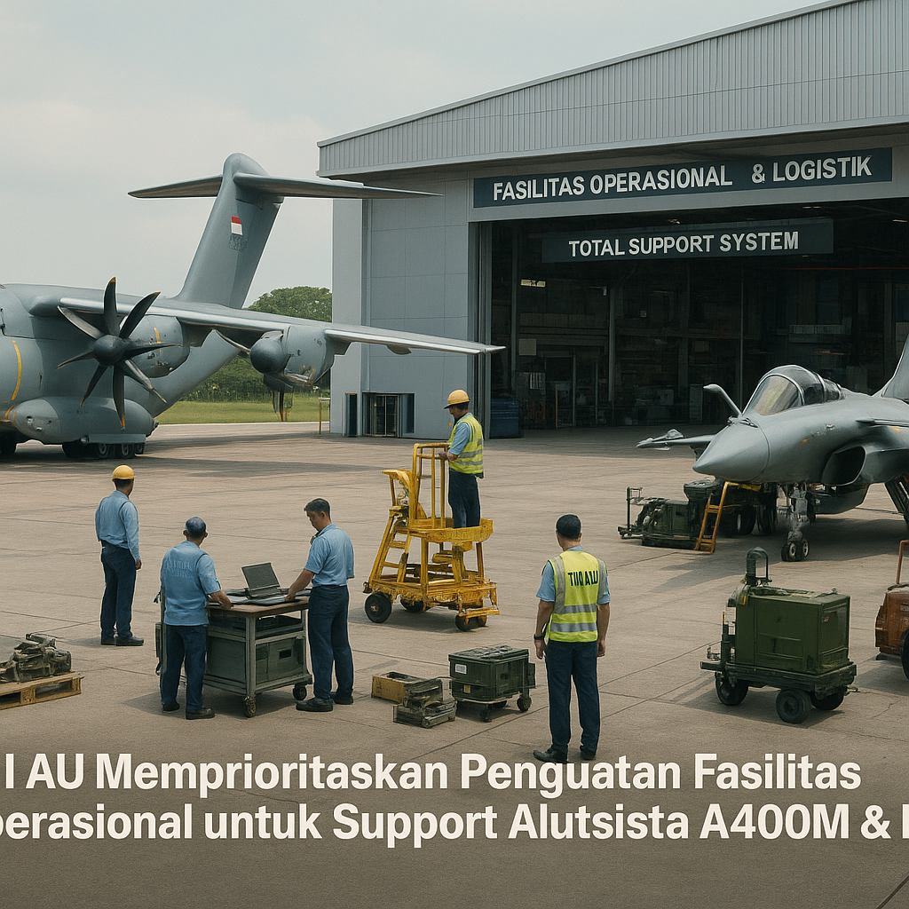 TNI AU Memprioritaskan Penguatan Fasilitas Operasional untuk Support Alutsista Pesawat Baru A400M dan Rafale