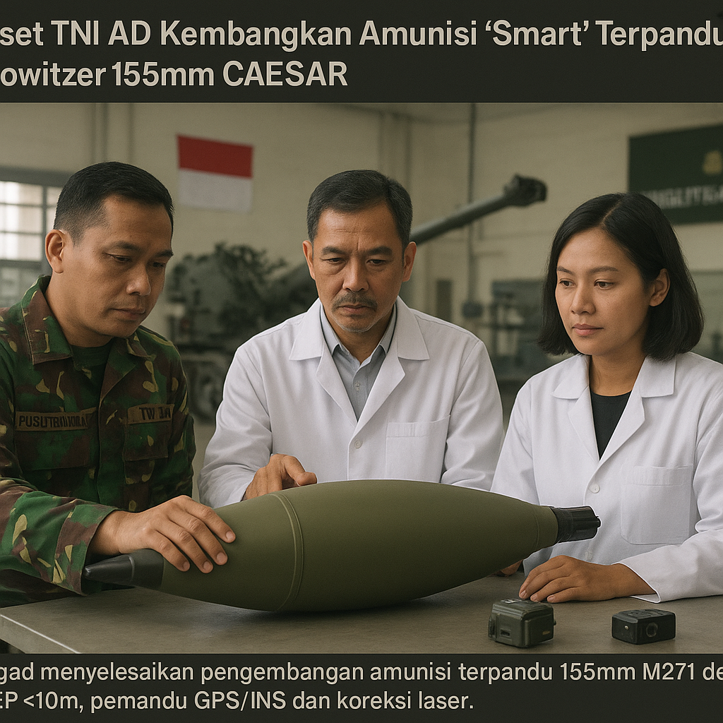 Pusat Riset TNI AD Kembangkan Amunisi 'Smart' Terpandu untuk Howitzer 155mm CAESAR