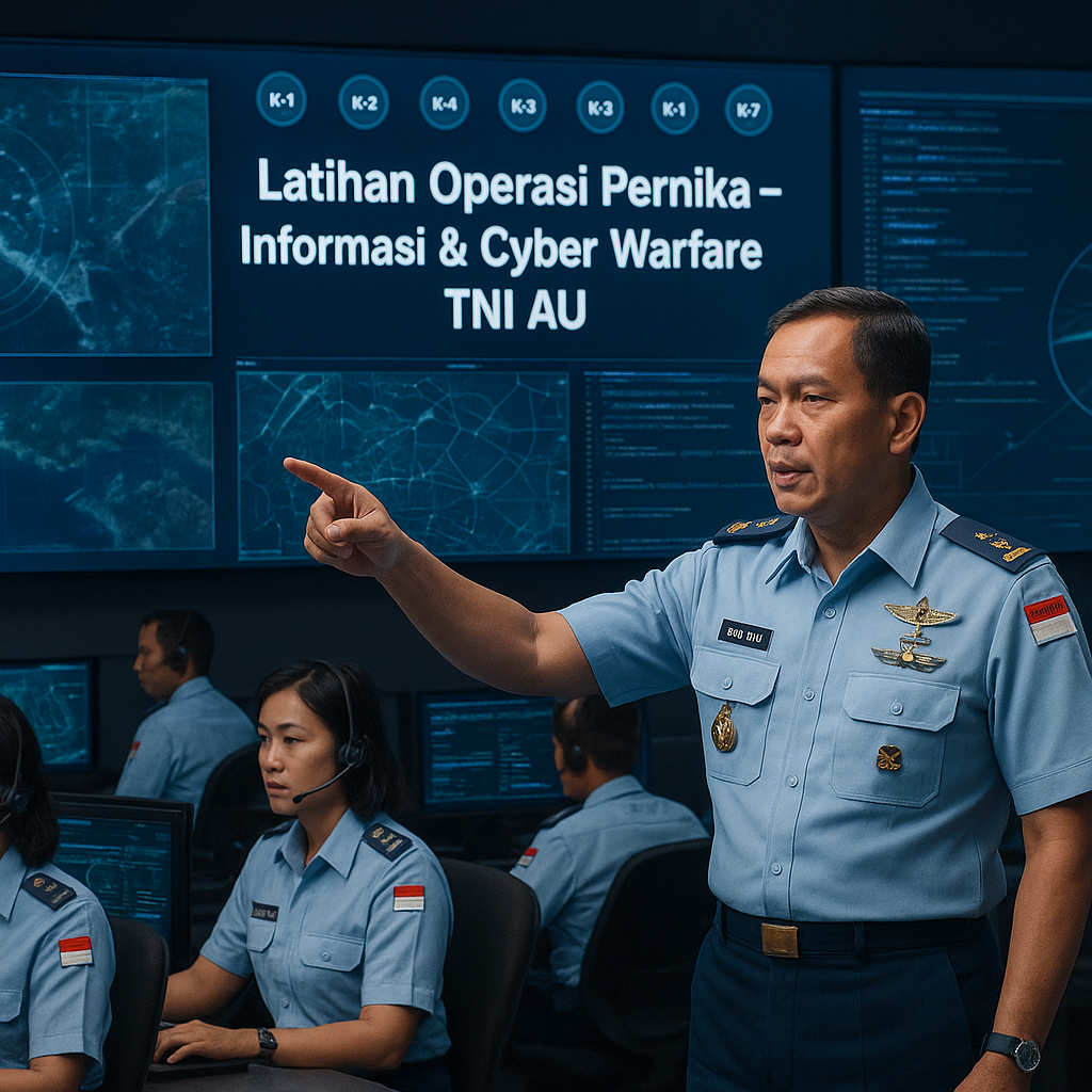 TNI AU Perkuat Kemampuan Bidang Peperangan Siber dengan Latihan Terintegrasi