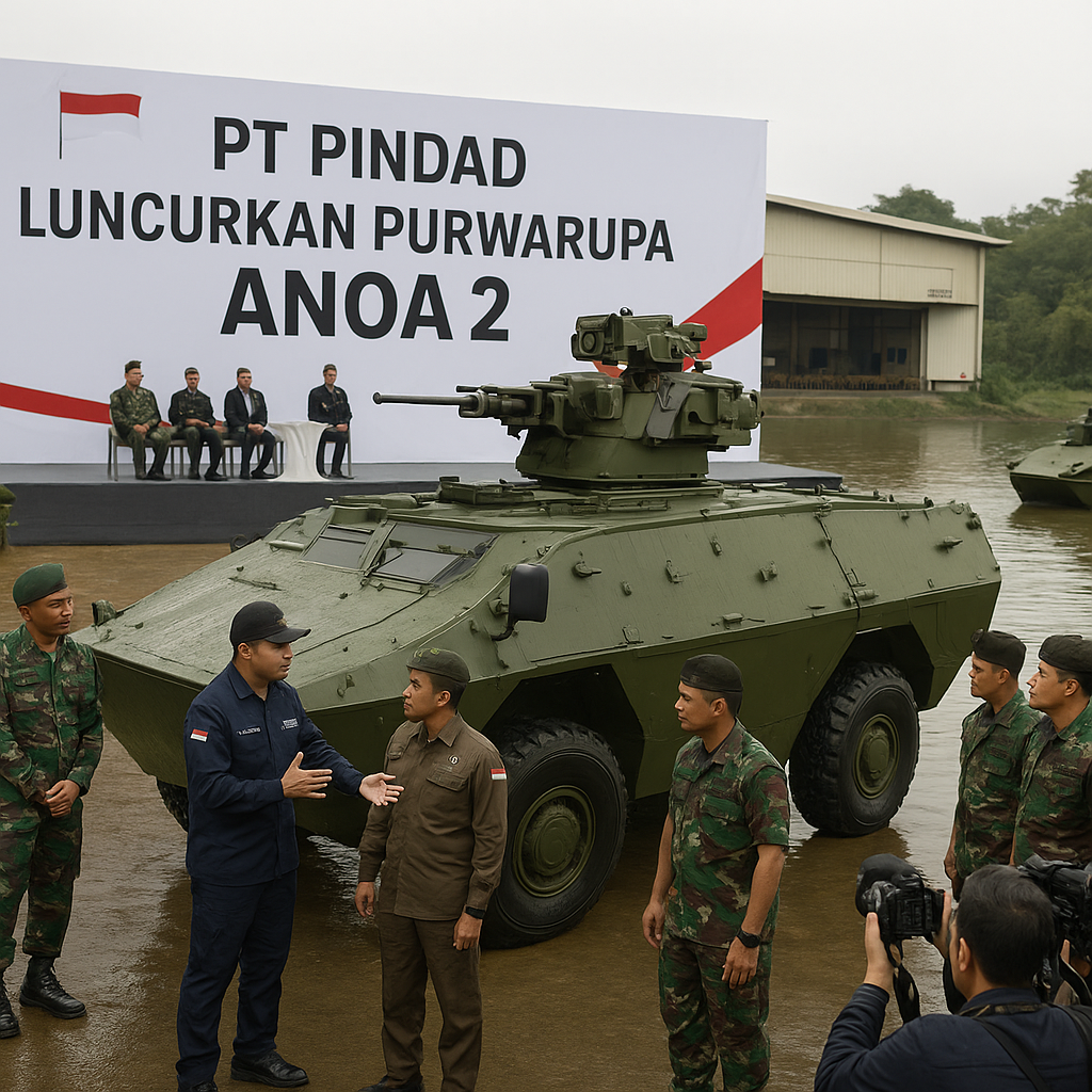 PT PINDAD Luncurkan Purwarupa Kendaraan Tempur Amfibi Anoa 2 dengan Sistem Senjata Otomatis