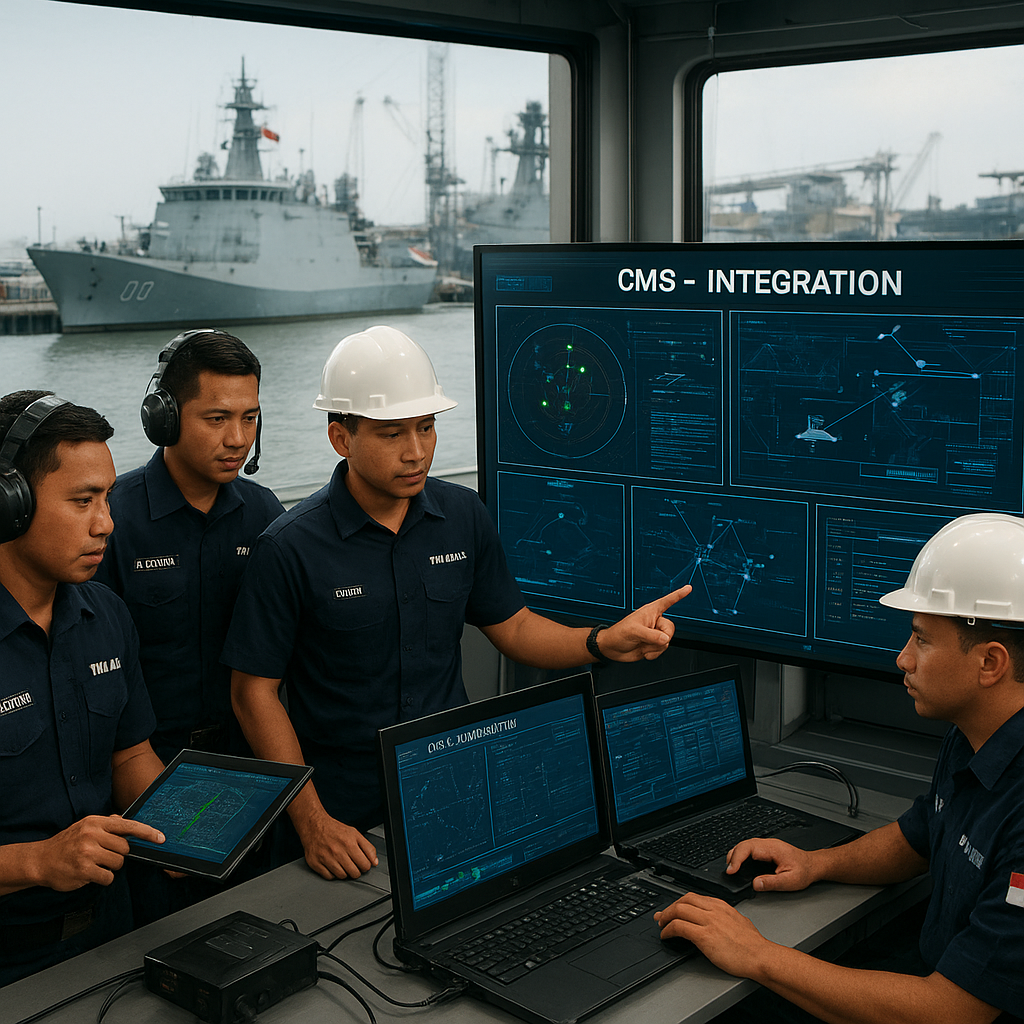 PAL Indonesia Uji Coba Sistem Integrasi Combat Management System (CMS) pada Korvet Martadinata Kelas