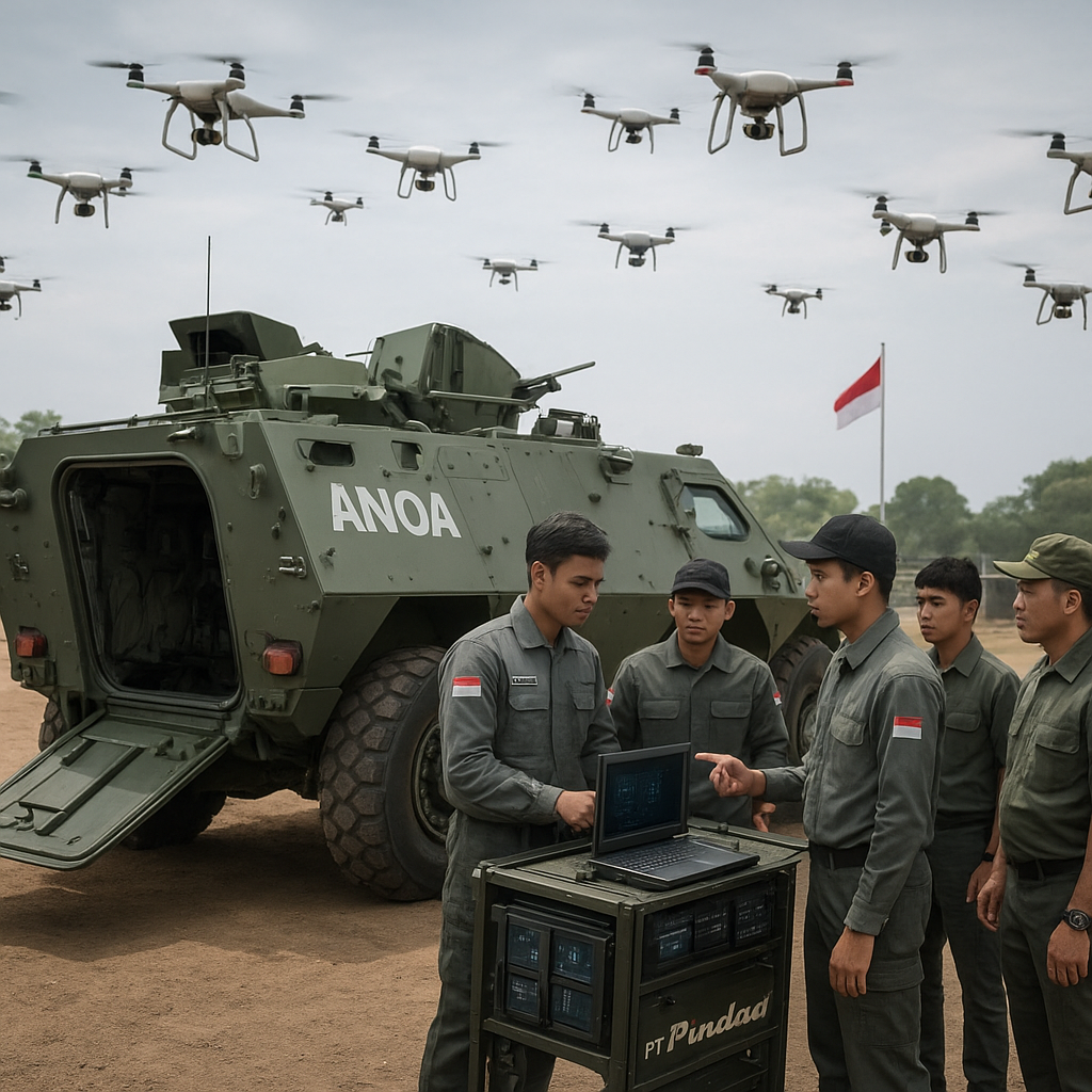 PT Pindad Uji Coba Dronisasi Kendaraan Tempur Anoa V4, Integrasi AI untuk Operasi Otonom