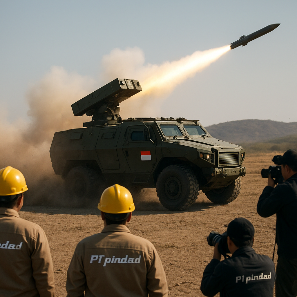 PT Pindad Uji Coba Firing Test Rudal Panser 6x6 Rantis Maung Terintegrasi