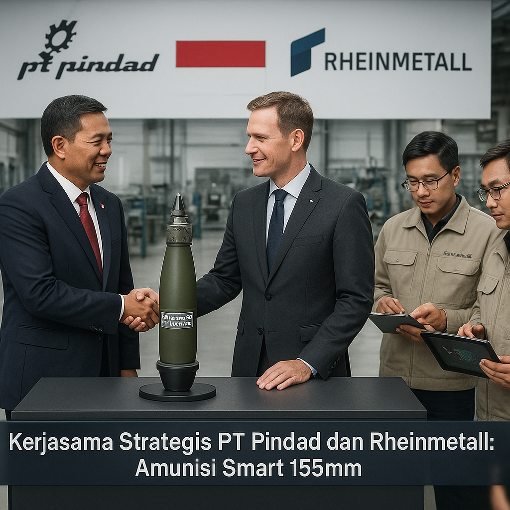 Kerjasama Strategis PT Pindad dan Rheinmetall dalam Pengembangan Amunisi Smart 155mm dengan Guidance Kit Indigenous
