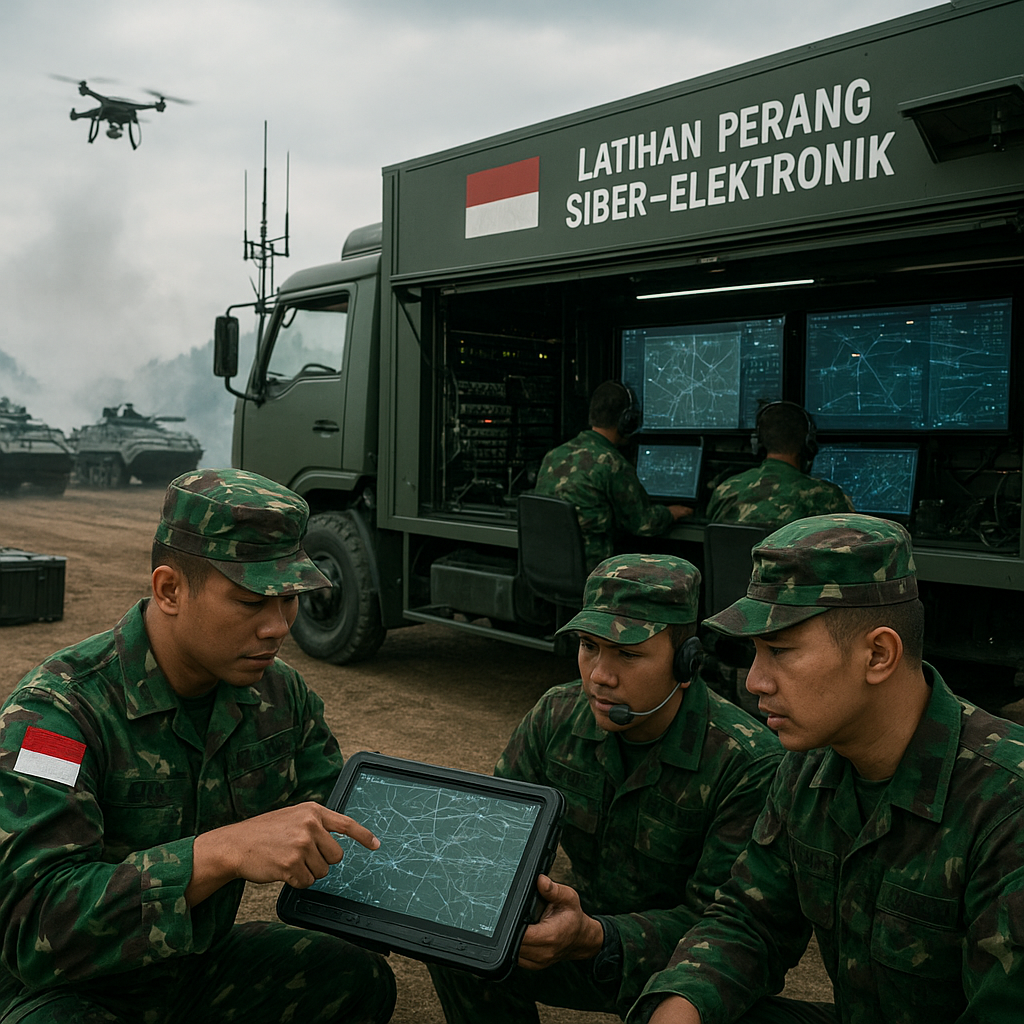 TNI AD Uji Coba Sistem Komando & Kendali (C2) Terintegrasi untuk Brigade Mekanis di Latihan Perang Cyber-Elektronik