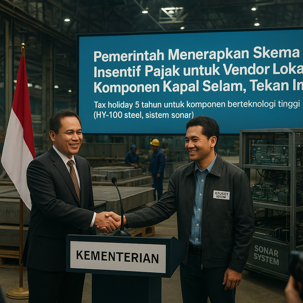 Pemerintah Menerapkan Skema Insentif Pajak untuk Vendor Lokal Komponen Kapal Selam, Tekan Impor 40%