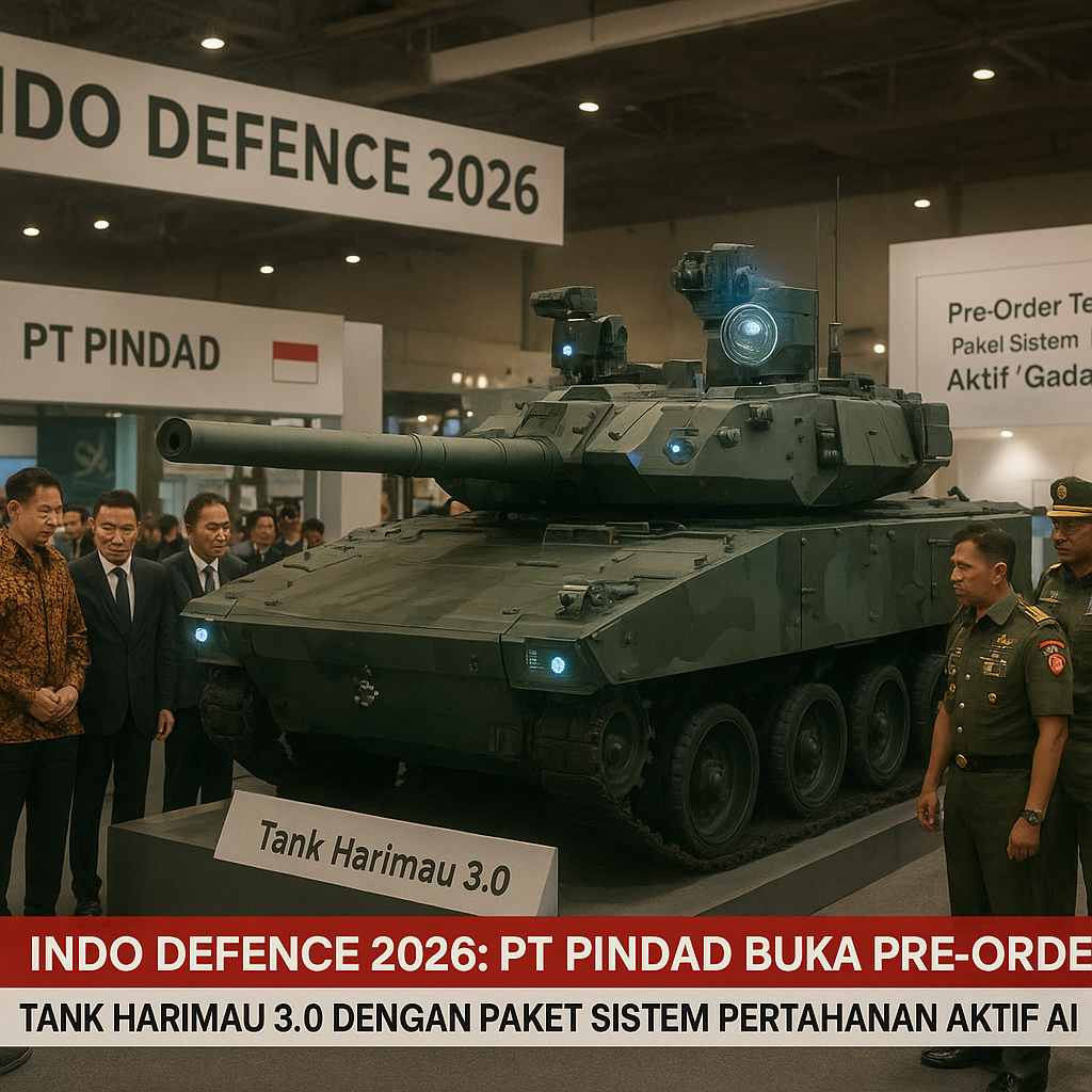 Indo Defence 2026: PT Pindad Buka Pre-Order Tank Harimau 3.0 dengan Paket Sistem Pertahanan Aktif AI
