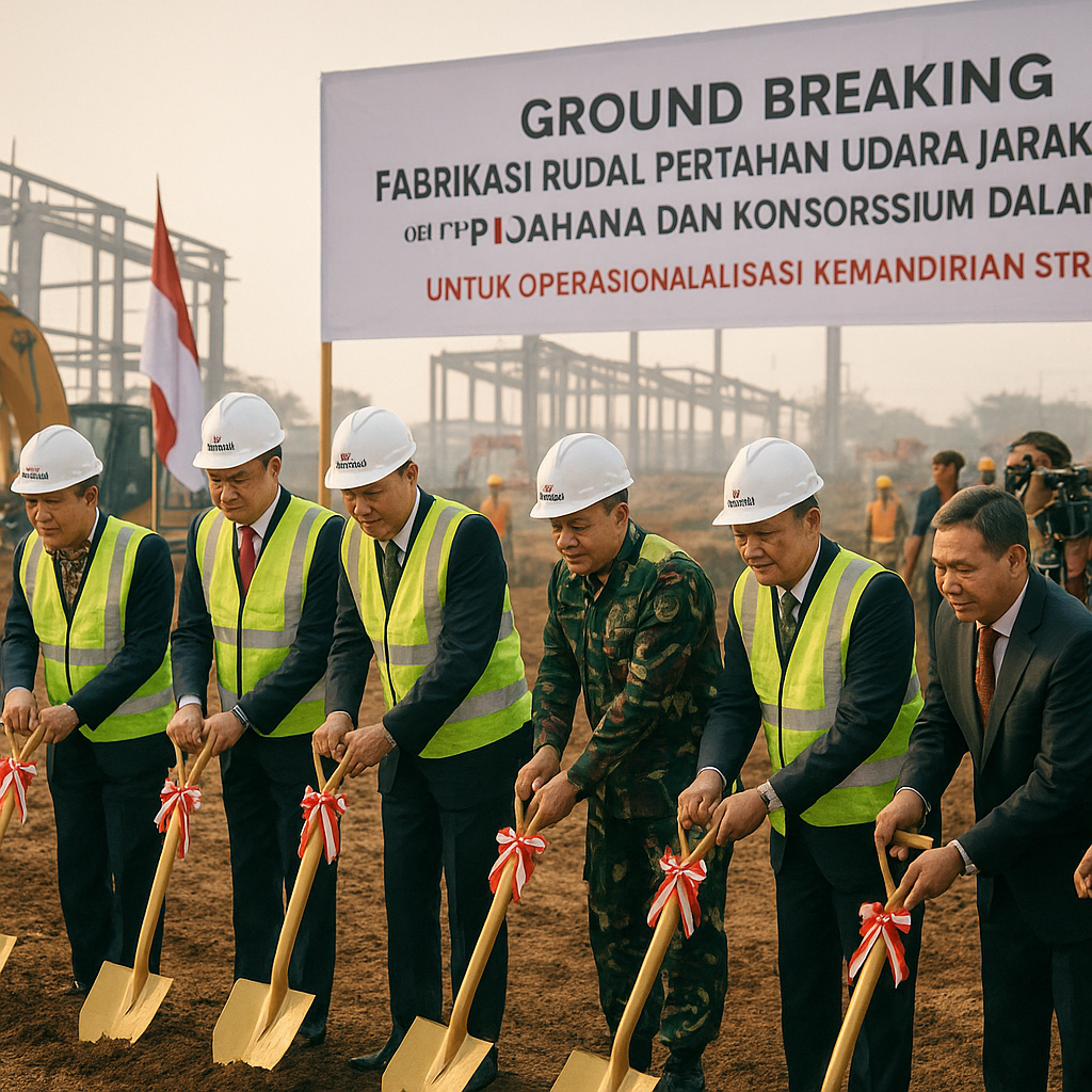 Ground Breaking Fabrikasi Rudal Pertahanan Udara Jarak Menengah oleh PT Dahana dan Konsorsium Dalam Negeri