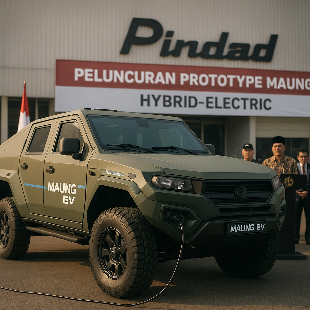 PT Pindad Luncurkan Prototype Kendaraan Tempur Ringan "Maung EV" dengan Teknologi Hybrid-Electric