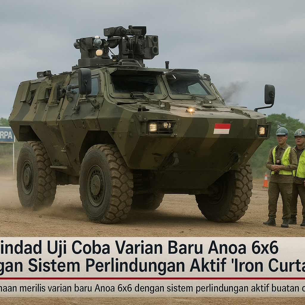 PT Pindad Uji Coba Varian Baru Anoa 6x6 dengan Sistem Perlindungan Aktif 'Iron Curtain'