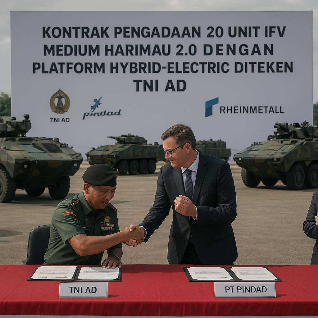 Kontrak Pengadaan 20 Unit IFV Medium Harimau 2.0 dengan Platform Hybrid-Electric Diteken TNI AD
