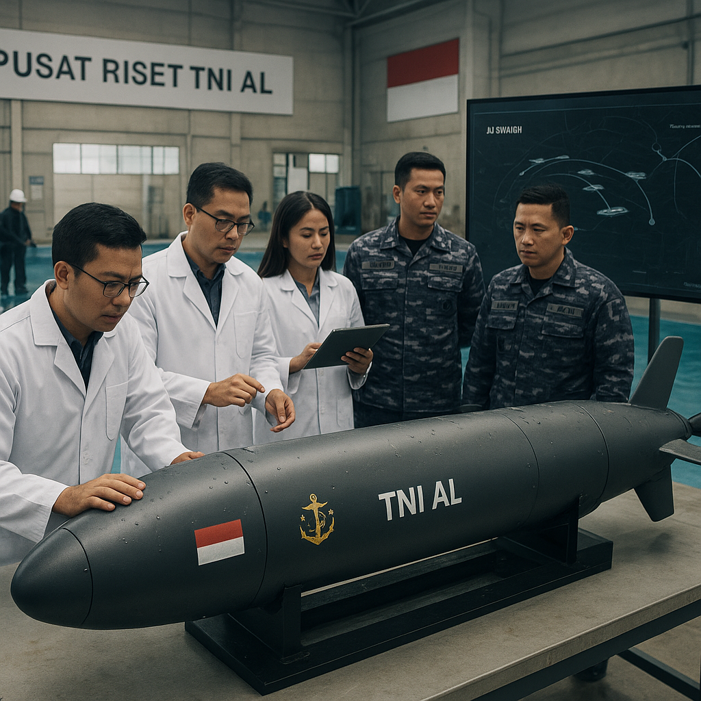 Pusat Riset TNI AL Mengembangkan Autonomous Underwater Vehicle (AUV) dengan AI Swarm Capability untuk ISR
